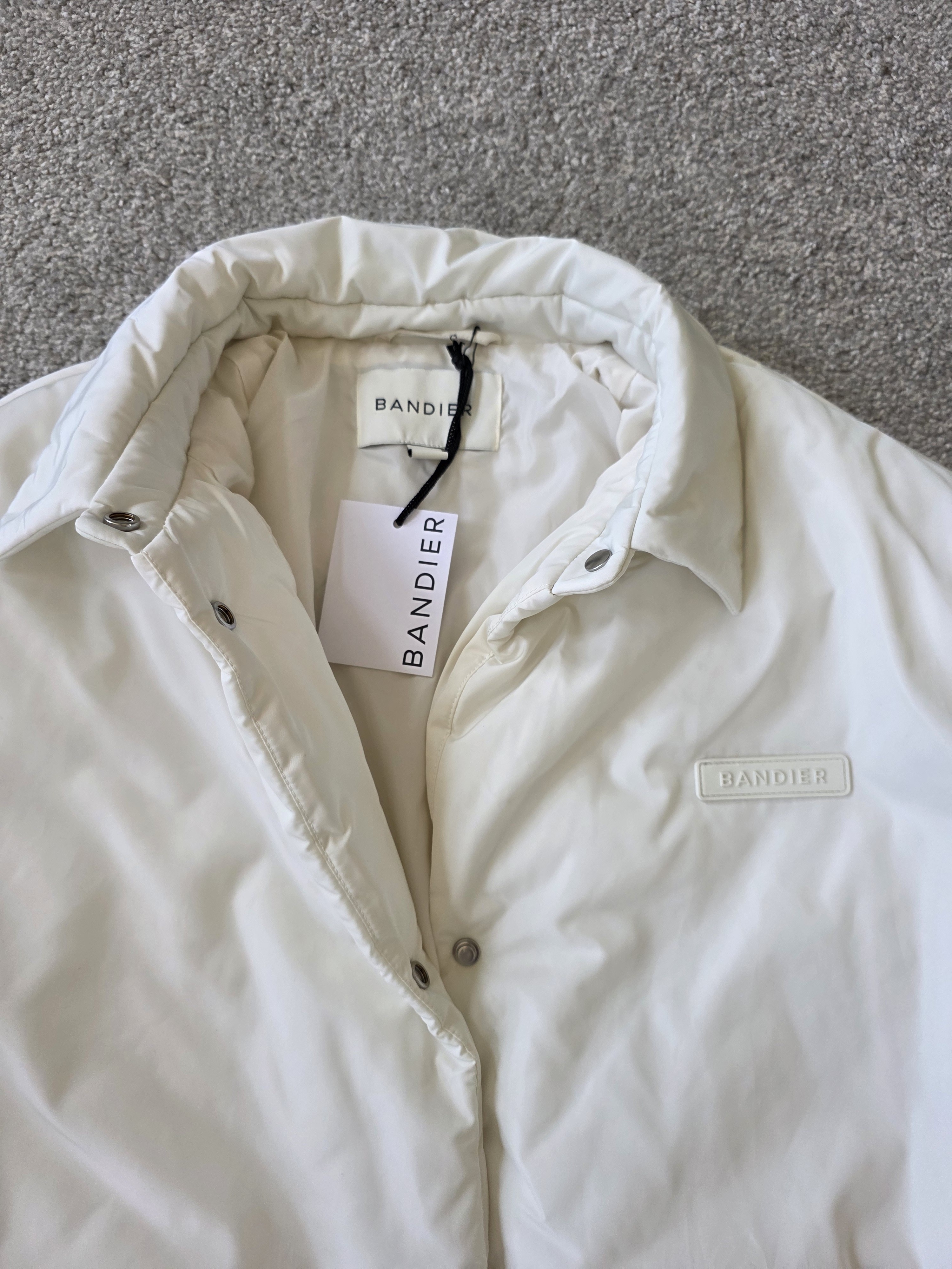 Bandier Nwt Classic Coaches Puffer Jacket- Gardenia — image 3 of 4